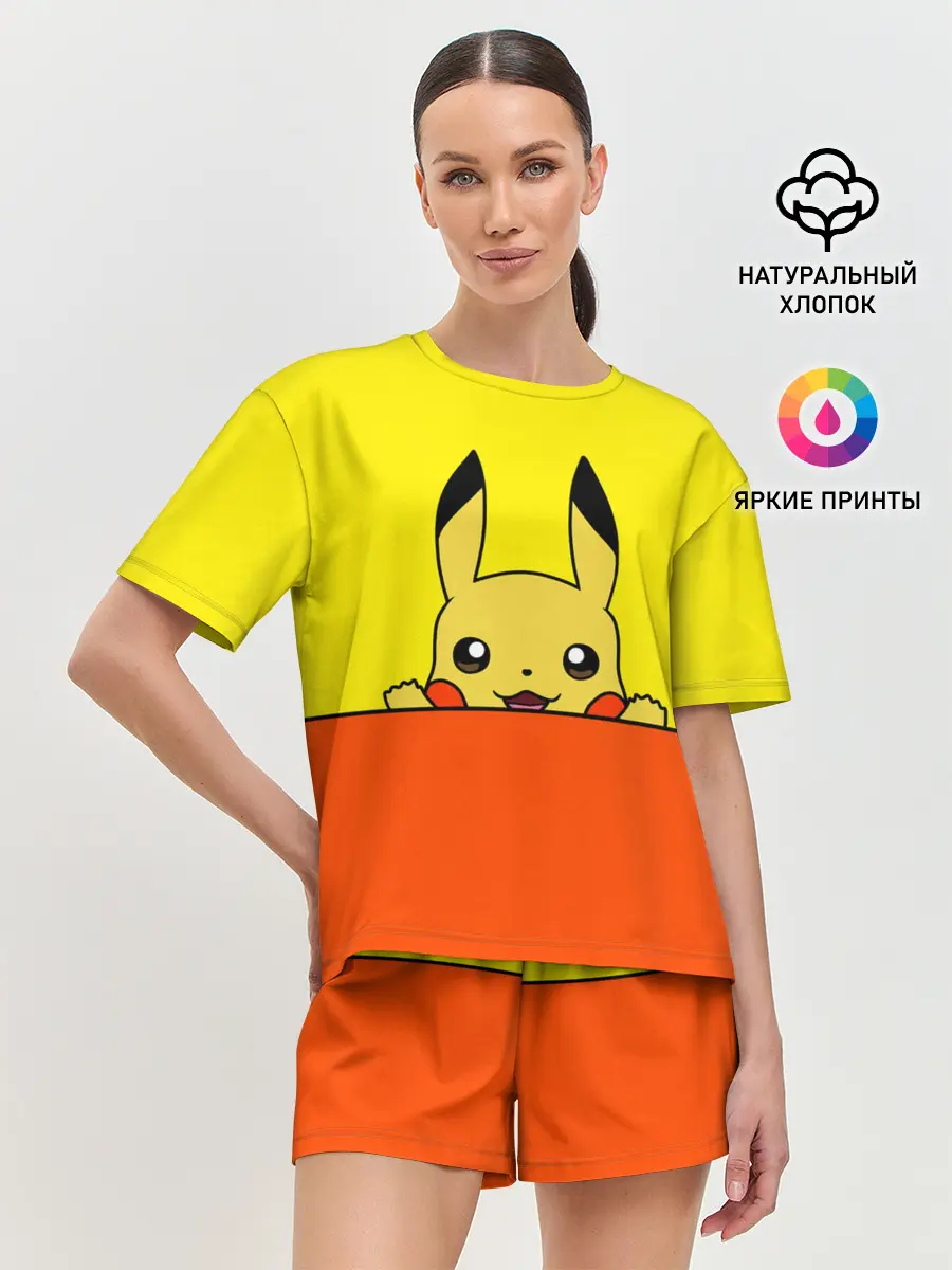 Женская пижама с шортами / Пикачу