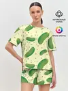 Женская пижама с шортами / Огурчики