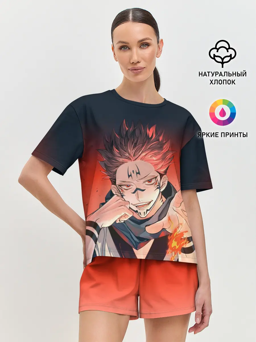 Женская пижама с шортами / Магическая битва | Рёмен Сукуна