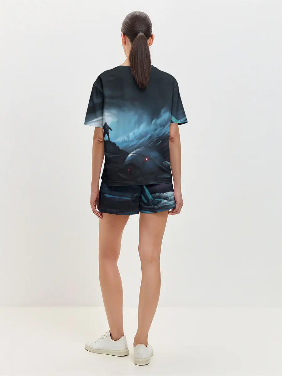 Женская пижама с шортами / Космонавт