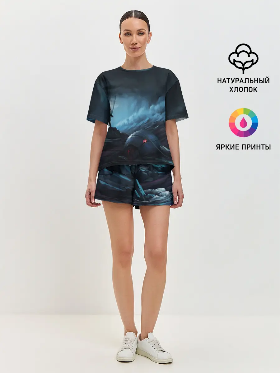 Женская пижама с шортами / Космонавт