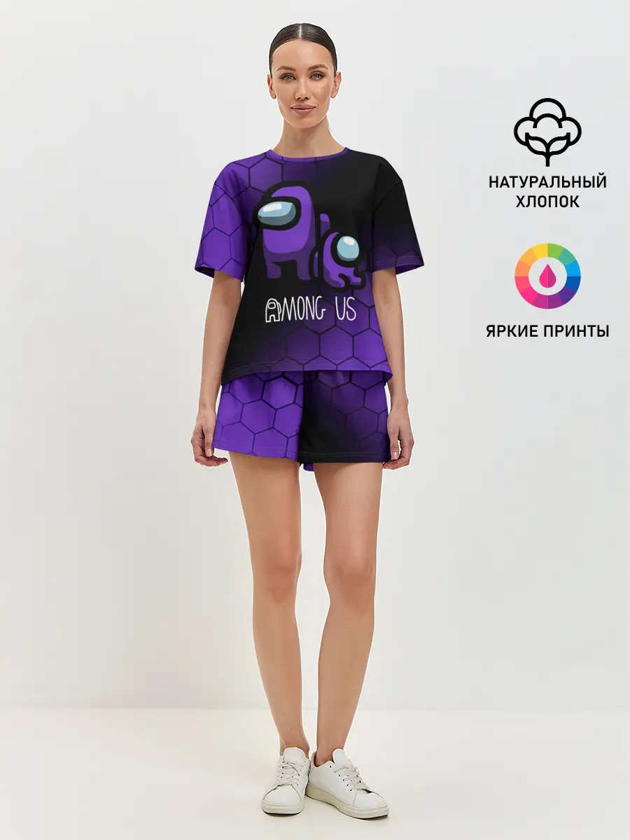Женская пижама с шортами / AMONG US - DARK
