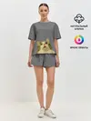 Женская пижама с шортами / Коте смотрит вверх