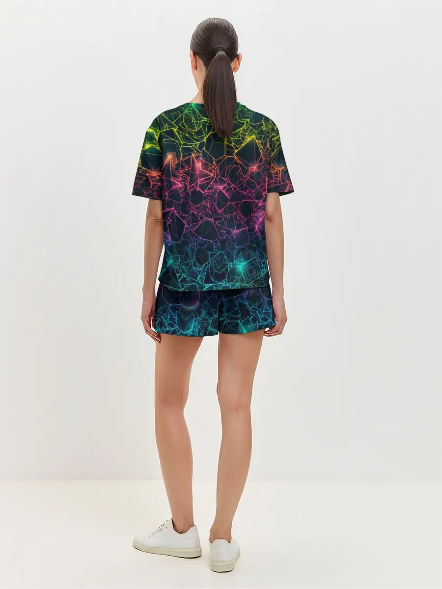 Женская пижама с шортами / Клубная геометрия