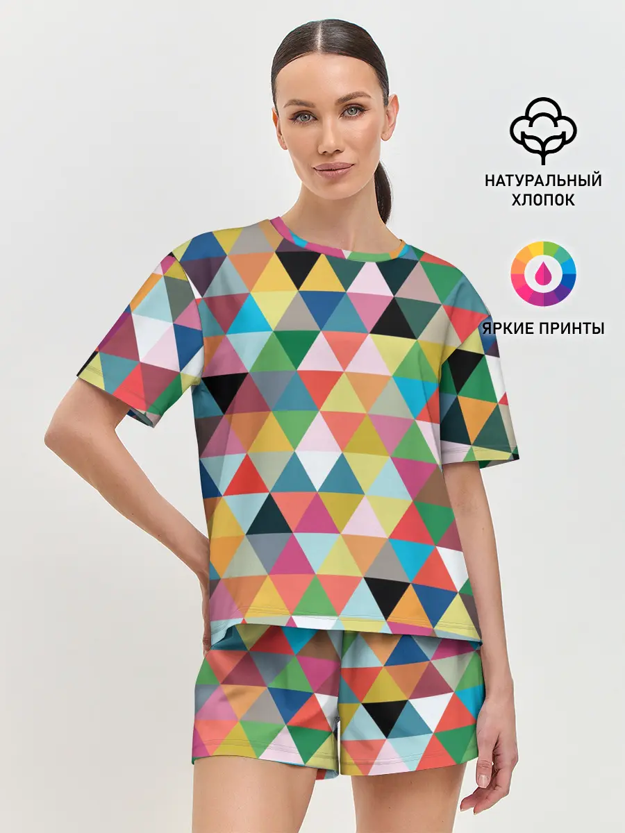 Женская пижама с шортами / хипстерский паттерн