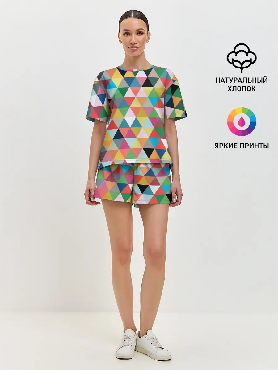 Женская пижама с шортами / хипстерский паттерн