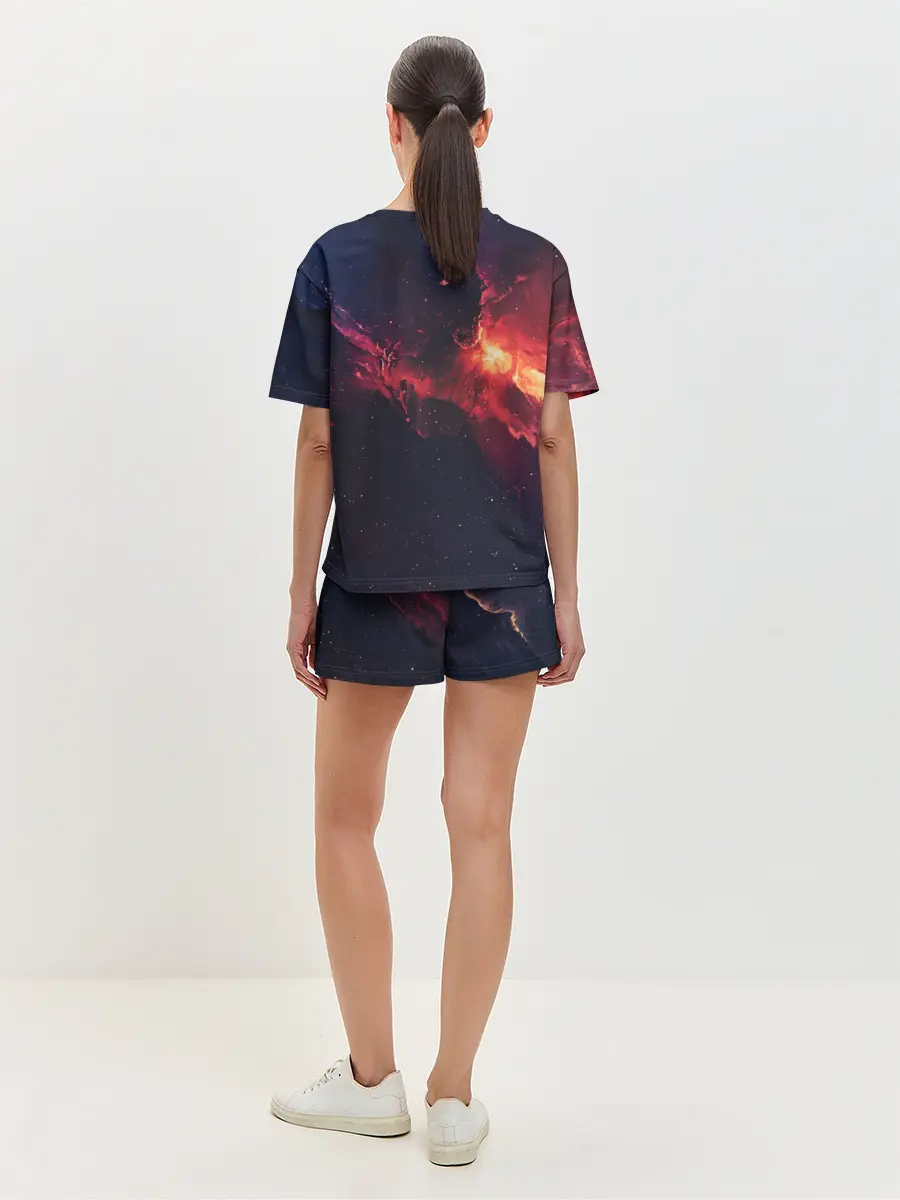 Женская пижама с шортами / Взрыв в космосе