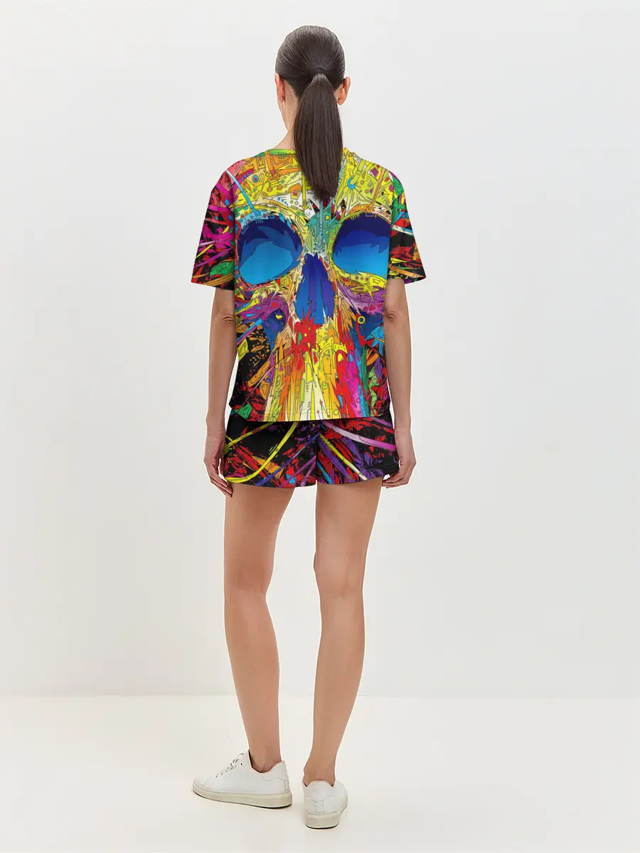 Женская пижама с шортами / Череп