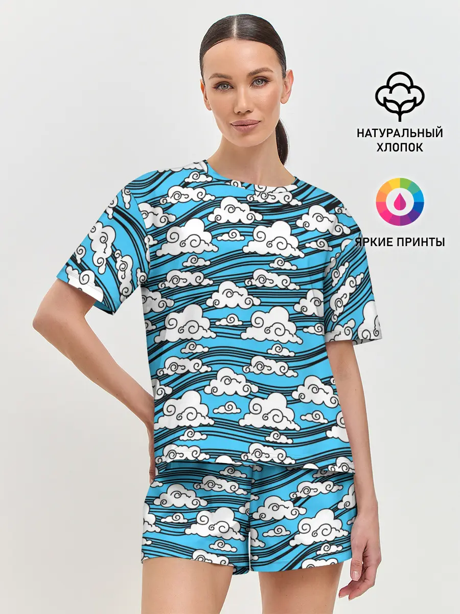 Женская пижама с шортами / КИМОНО ТАНДЖИРО