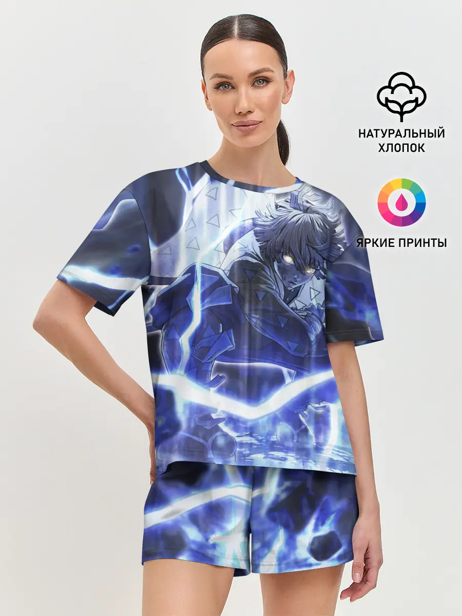 Женская пижама с шортами / Клинок рассекающий демонов