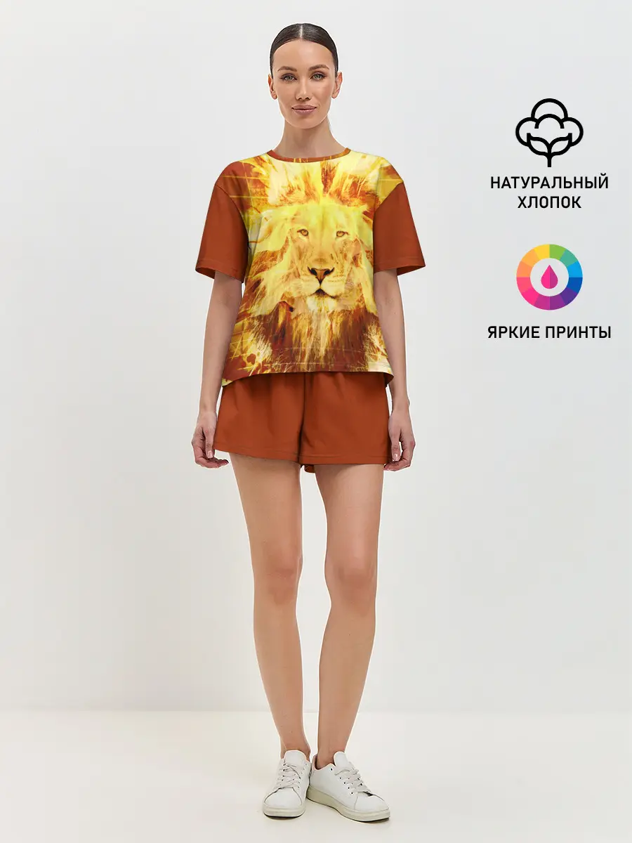 Женская пижама с шортами / Лев