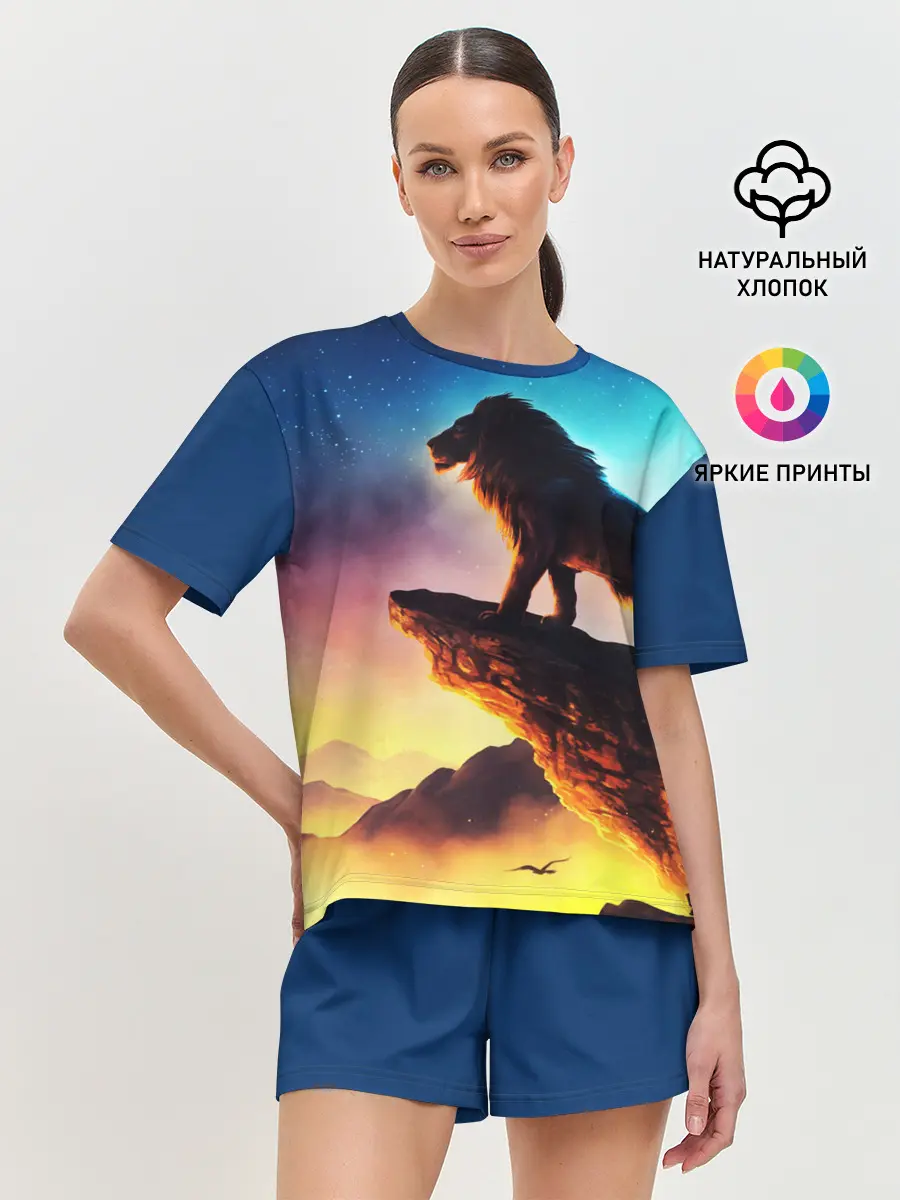 Женская пижама с шортами / Лев