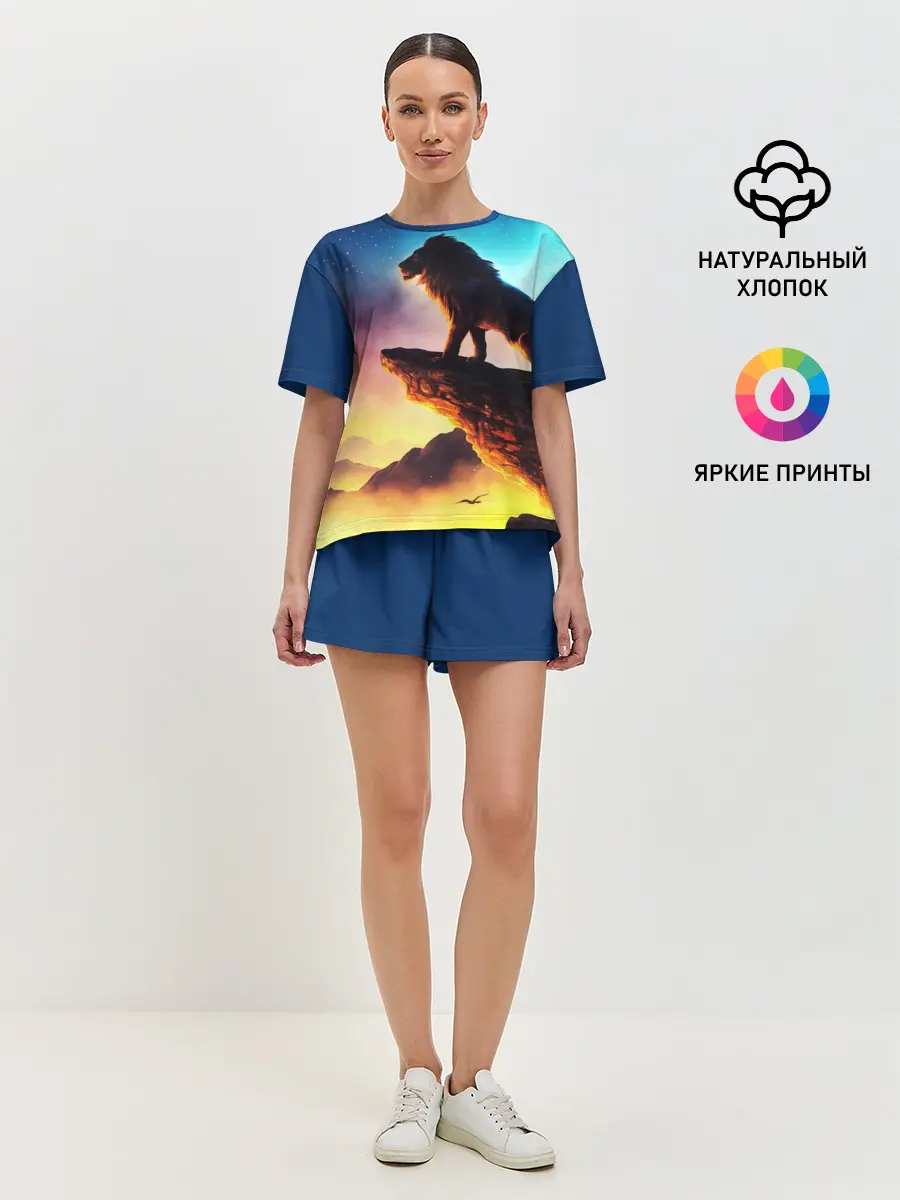 Женская пижама с шортами / Лев