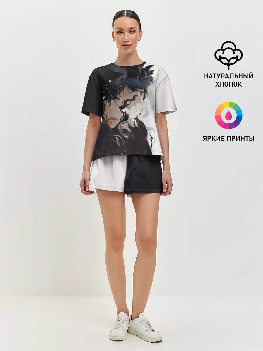 Женская пижама с шортами / Black Asta