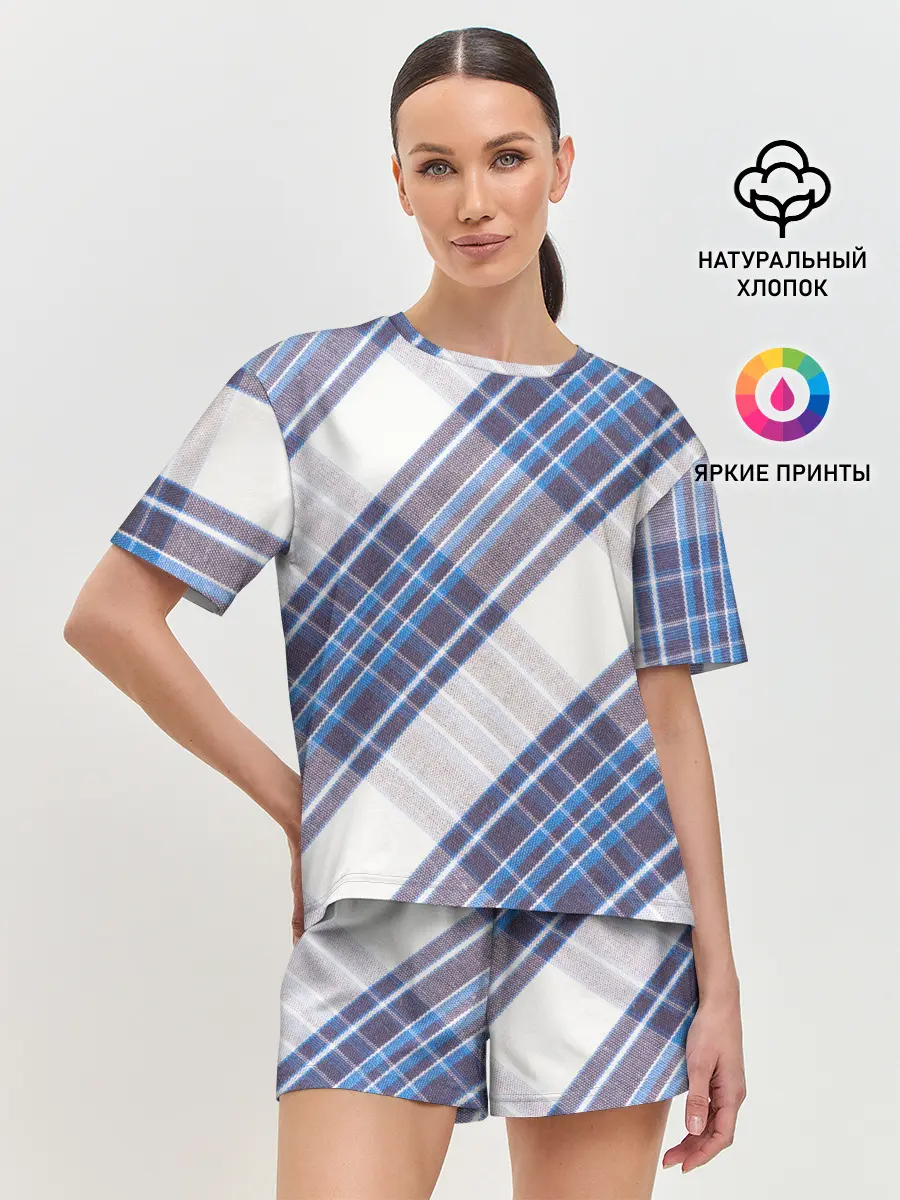 Женская пижама с шортами / Шотландка | Scottish | Tartan