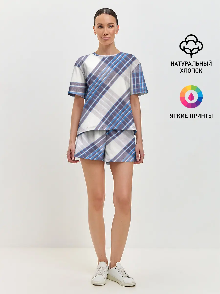 Женская пижама с шортами / Шотландка | Scottish | Tartan