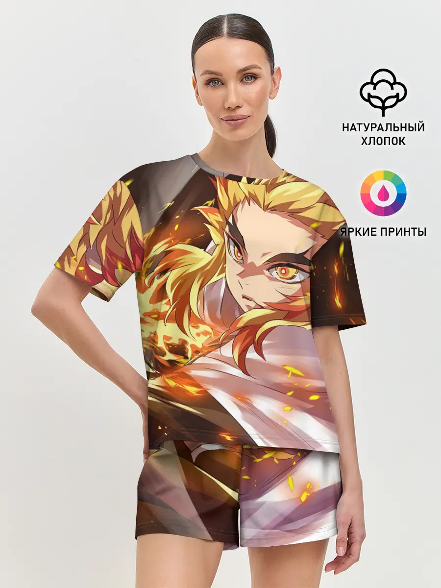 Женская пижама с шортами / Клинок Рассекающий Демонов