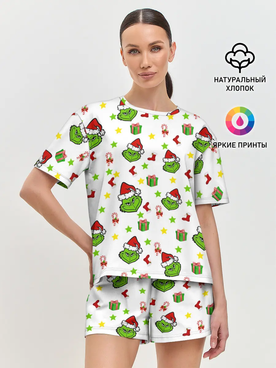 Женская пижама с шортами / Гринч