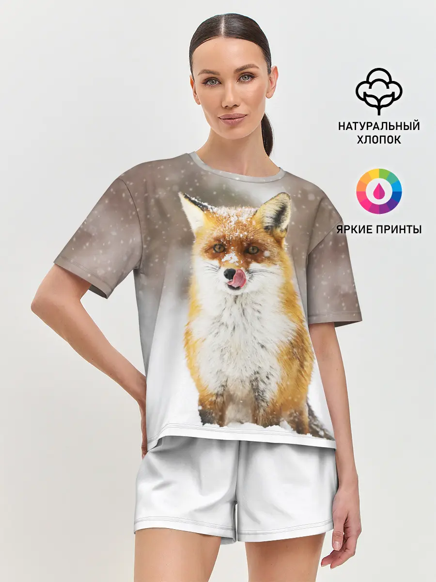 Женская пижама с шортами / Лиса