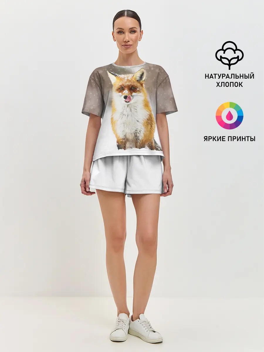Женская пижама с шортами / Лиса
