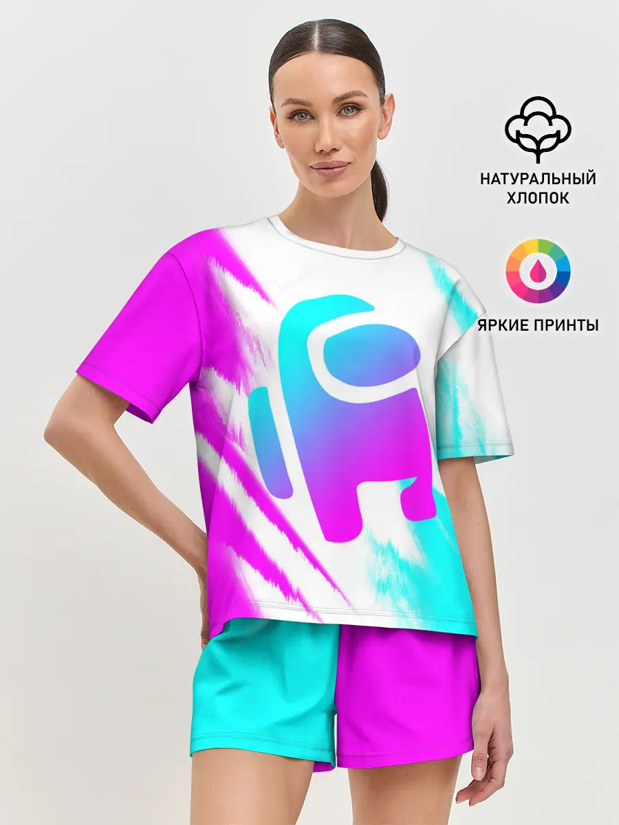 Женская пижама с шортами / AMONG US - NEON