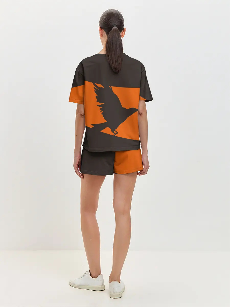 Женская пижама с шортами / Karasuno оранжевая полоса