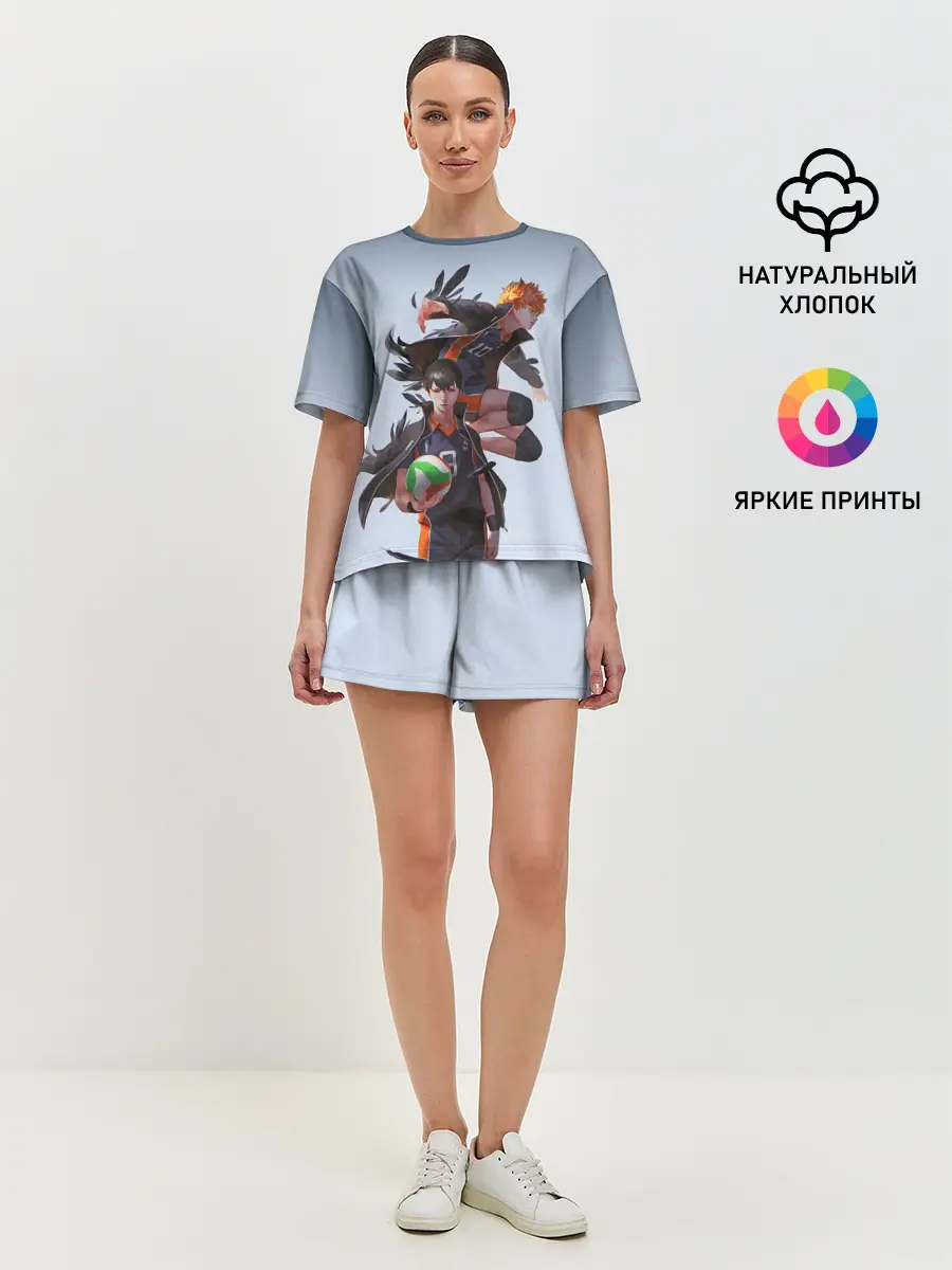 Женская пижама с шортами / Хината и Тобио