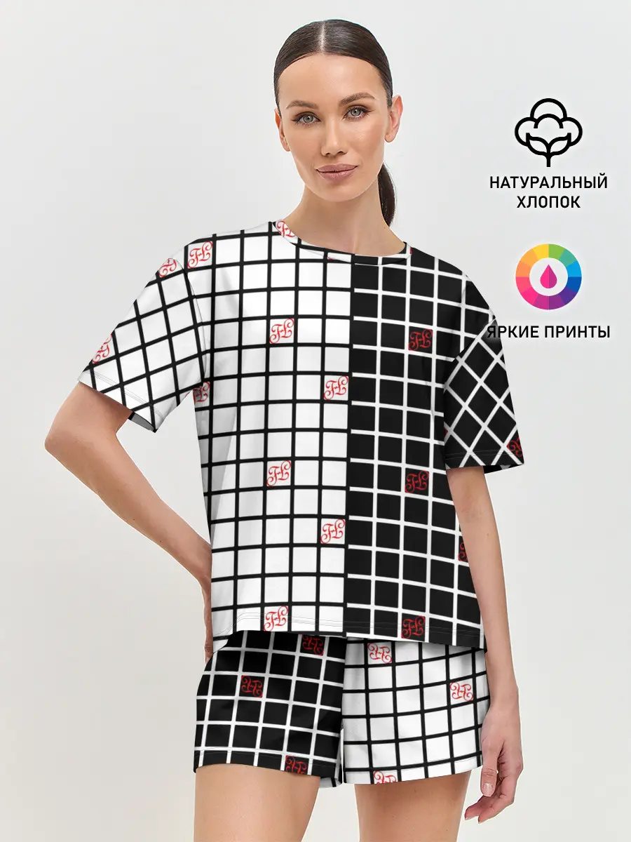 Женская пижама с шортами / Разносторонняя сетка Fumrre