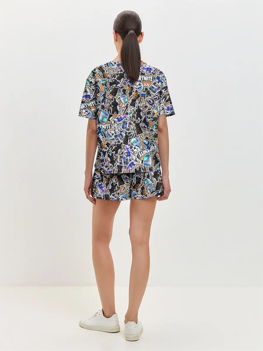 Женская пижама с шортами / Fortnite Sticker Bombing