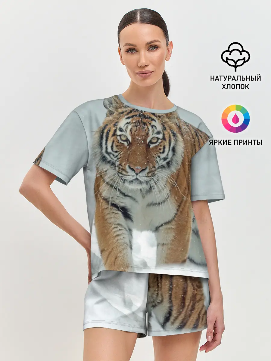 Женская пижама с шортами / Тигр