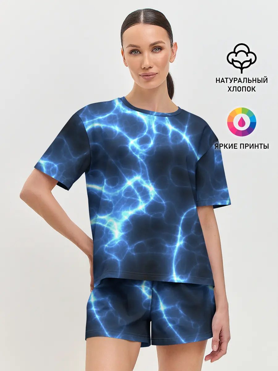 Женская пижама с шортами / Электро