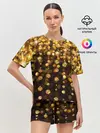 Женская пижама с шортами / ЗОЛОТЫЕ БЛЕСТКИ