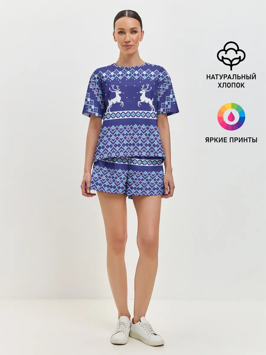 Женская пижама с шортами / Олени