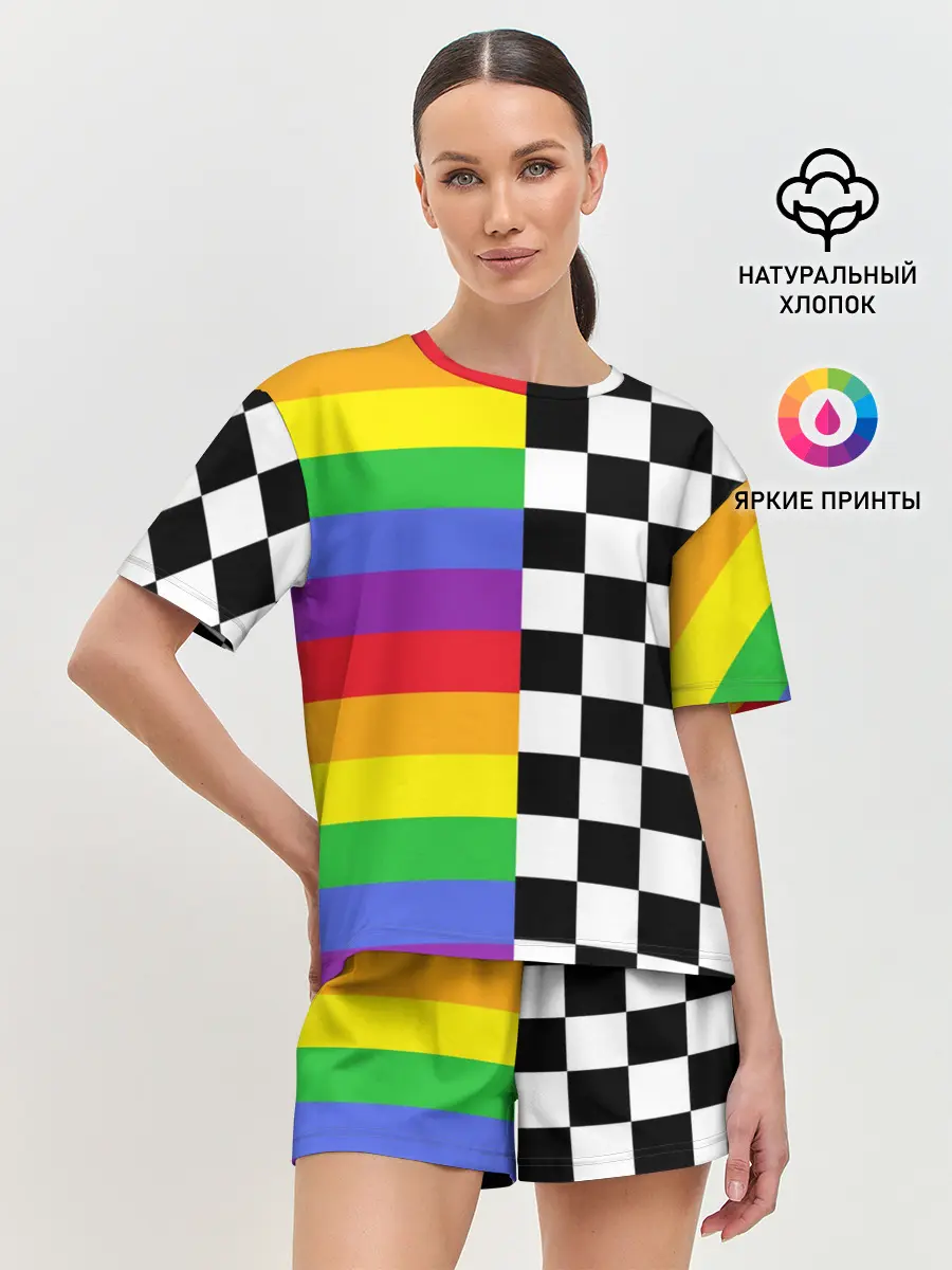 Женская пижама с шортами / Rainbow