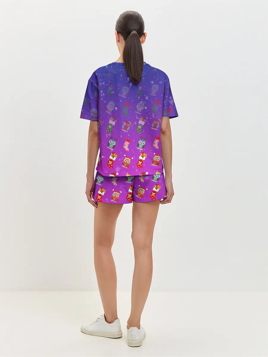 Женская пижама с шортами / Новый год