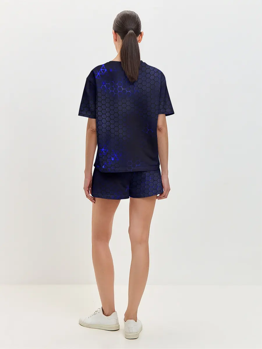 Женская пижама с шортами / Among Us Imposter Blue.