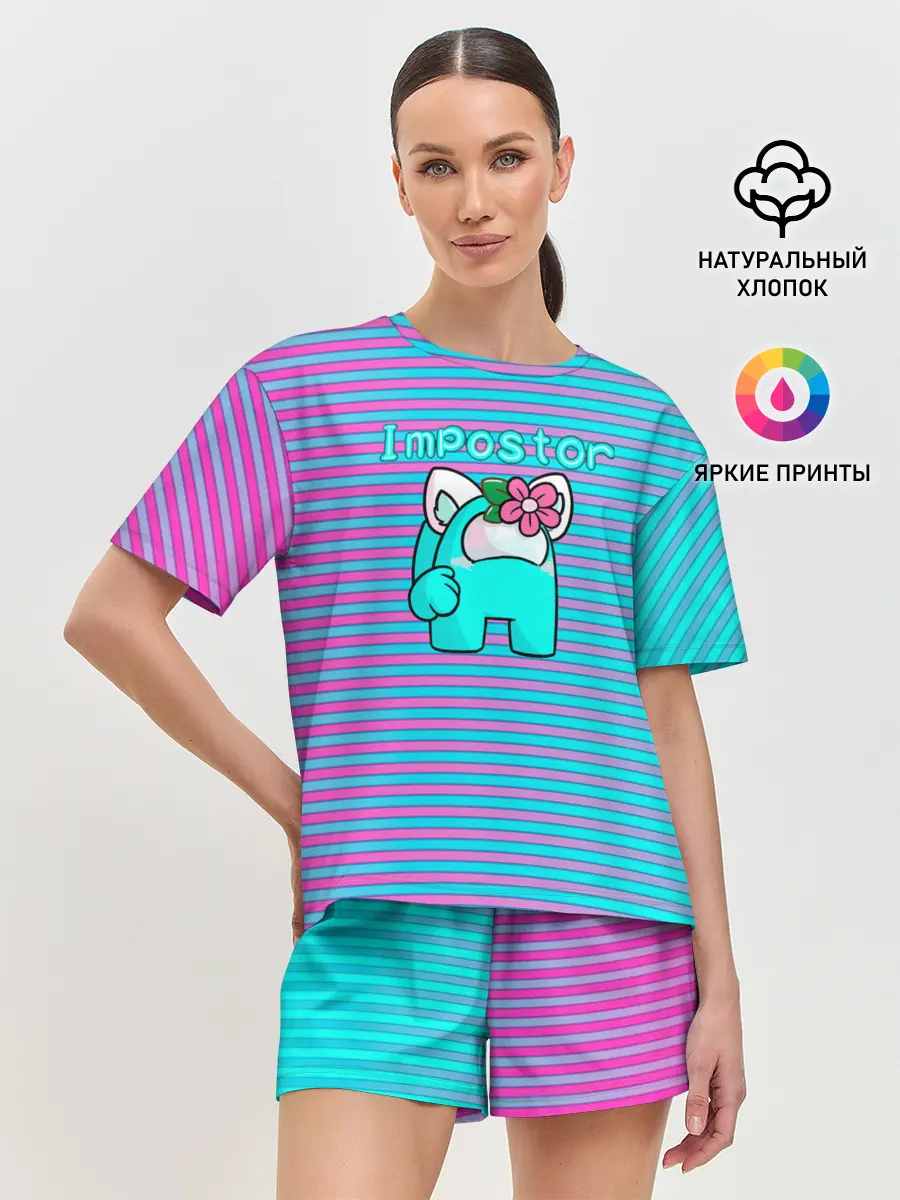 Женская пижама с шортами / Among Us