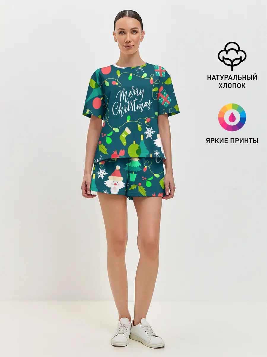 Женская пижама с шортами / Merry Christmas