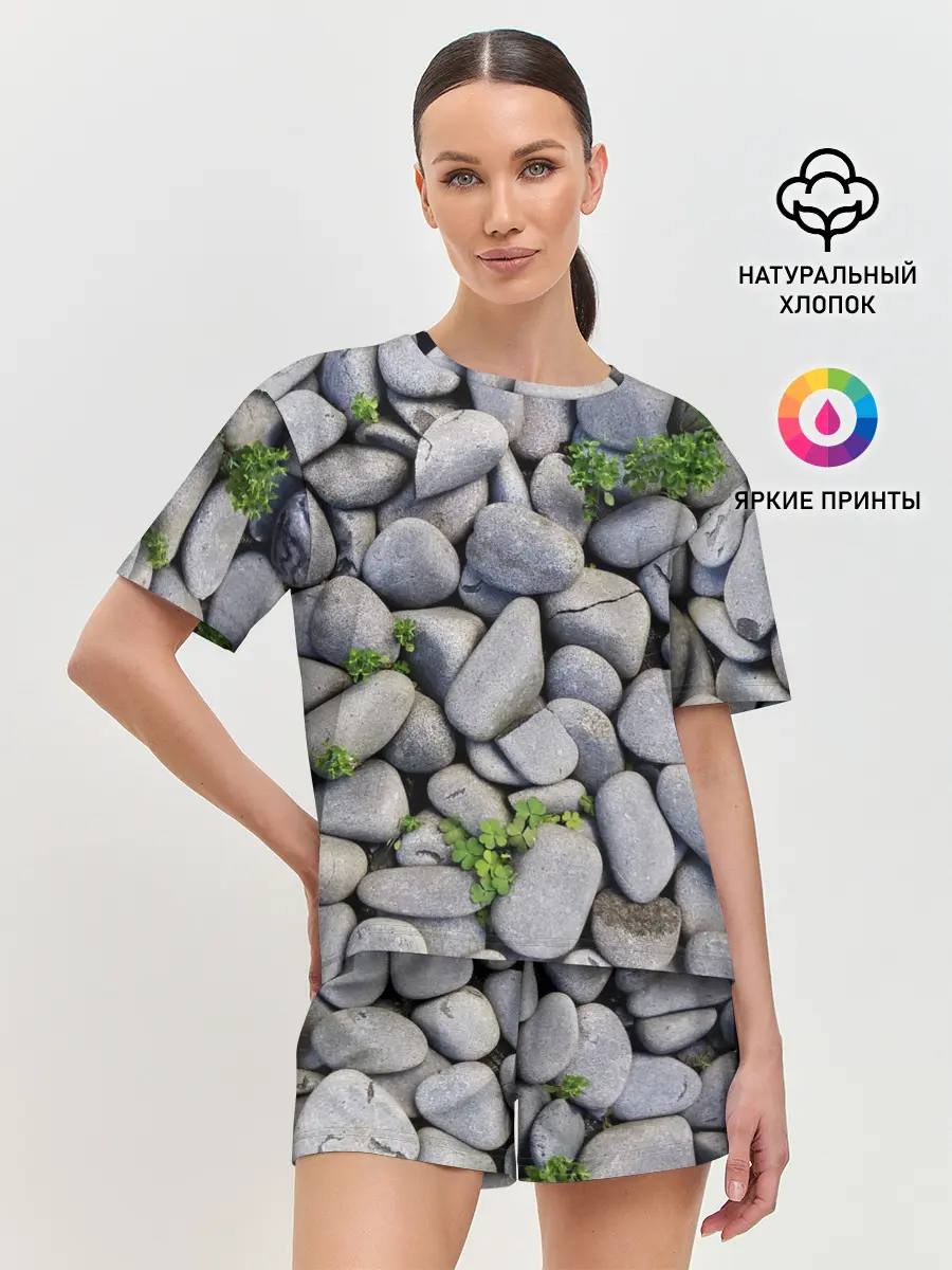 Женская пижама с шортами / Камни