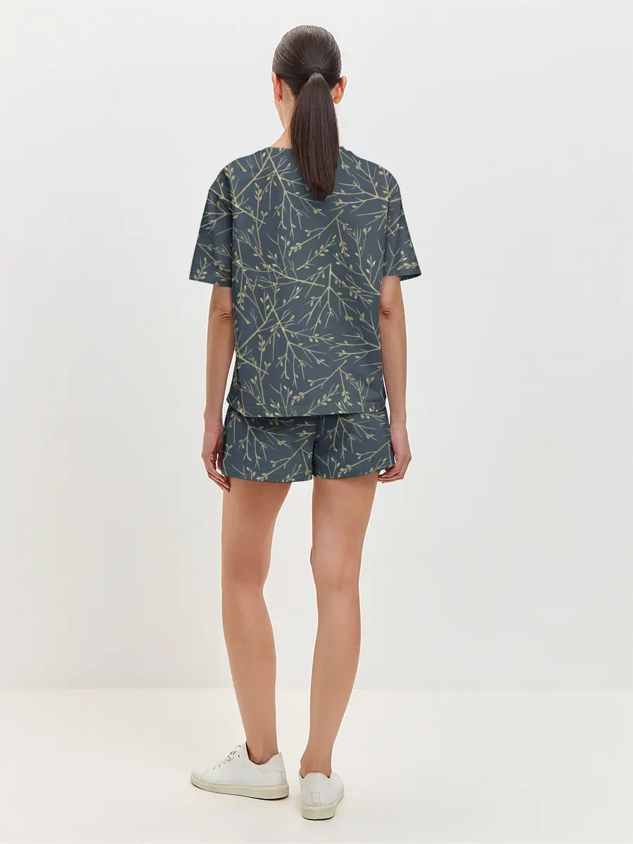 Женская пижама с шортами / Веточки