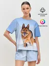 Женская пижама с шортами / Овчарка и снег