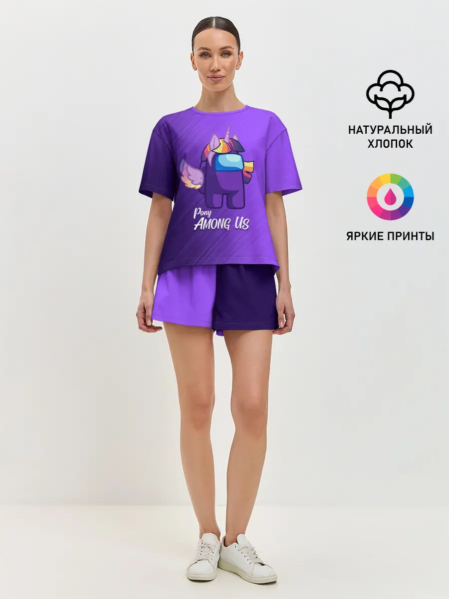 Женская пижама с шортами / AMONG US - ЕДИНОРОГ