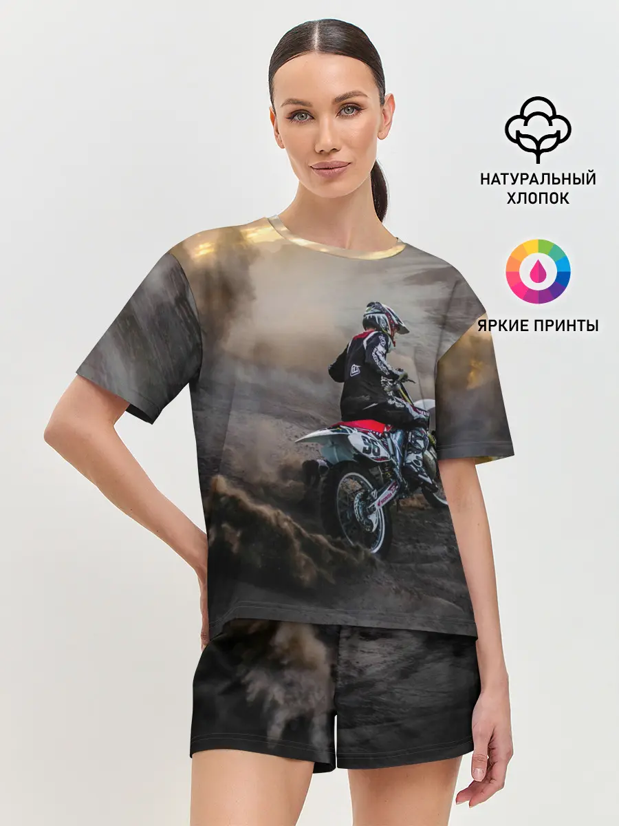 Женская пижама с шортами / Душа питбайкера