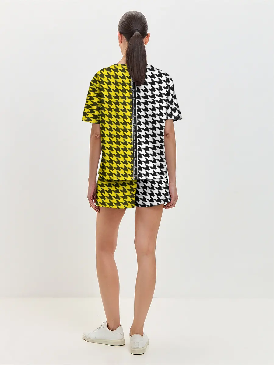 Женская пижама с шортами / гусиные лапки 3D