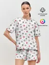 Женская пижама с шортами / Снежинки