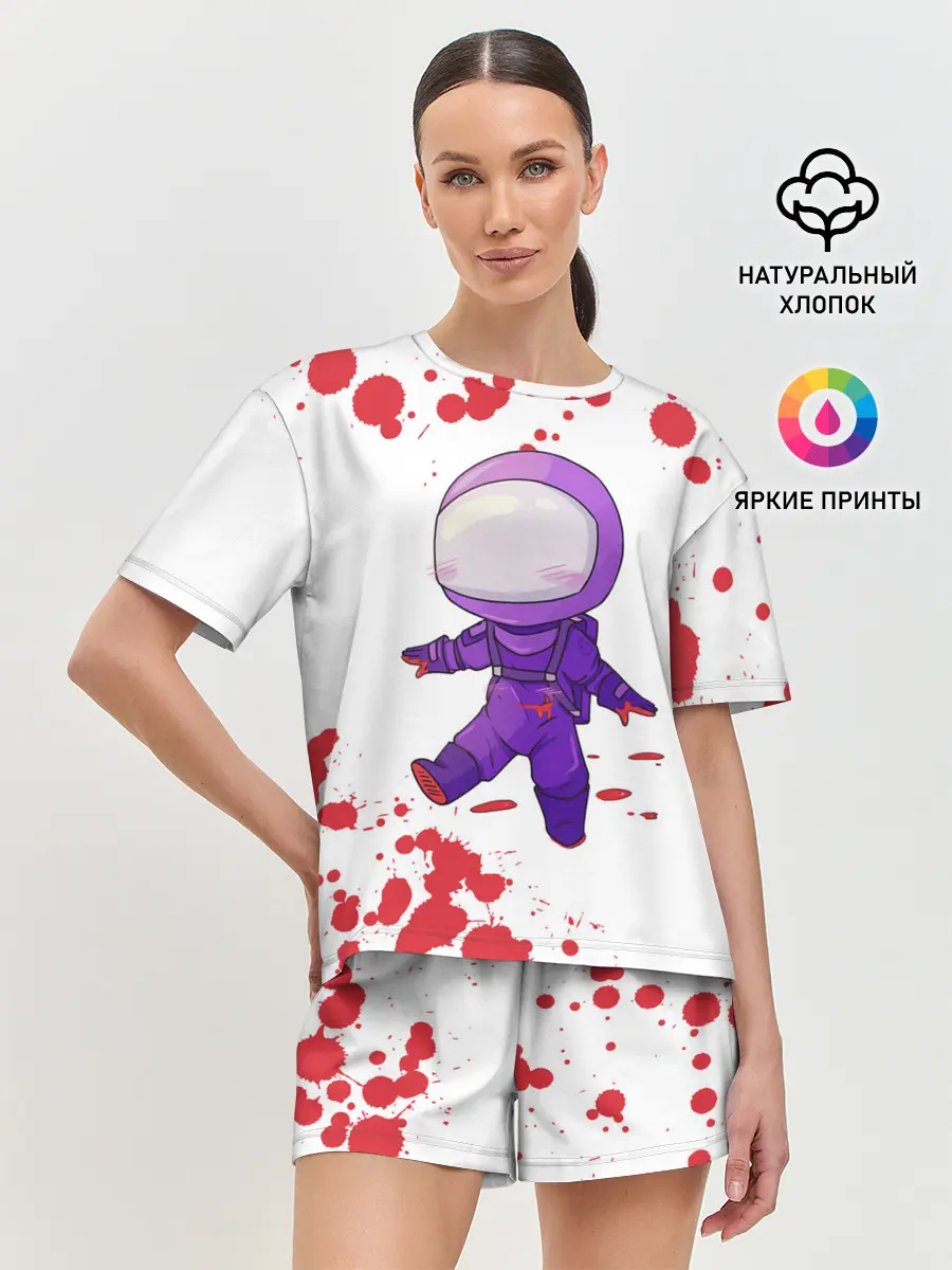 Женская пижама с шортами / AMONG US - Импостор Покушал