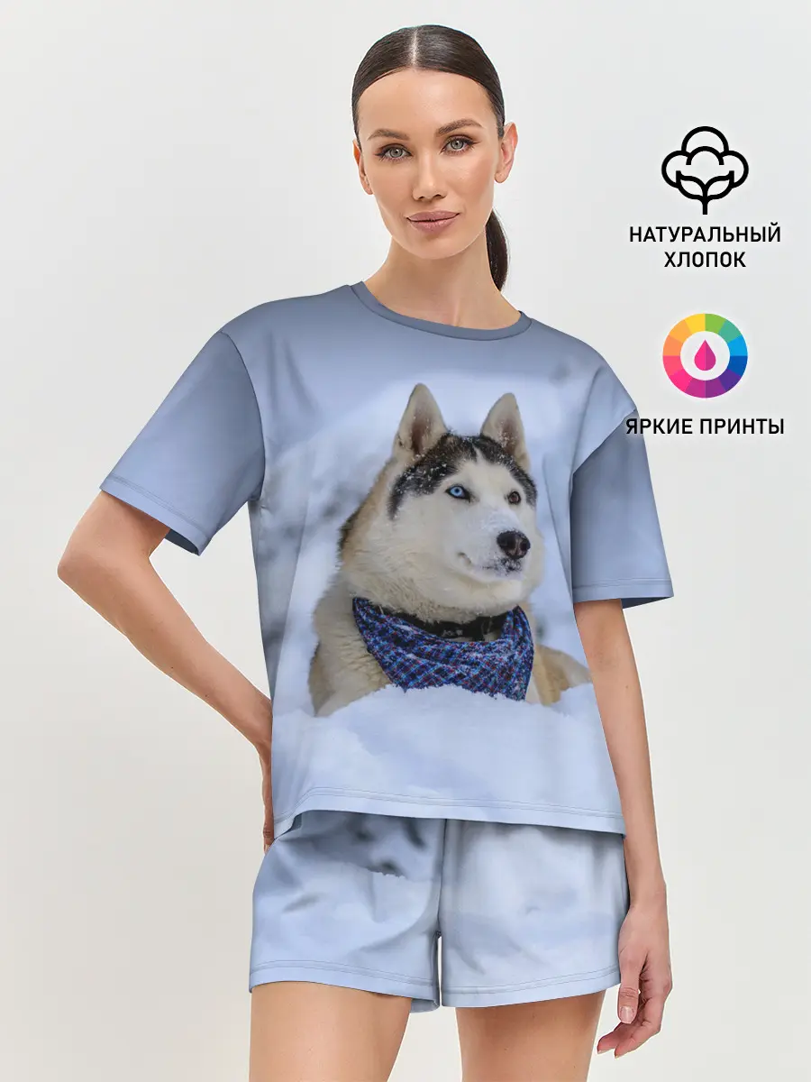 Женская пижама с шортами / Хаски