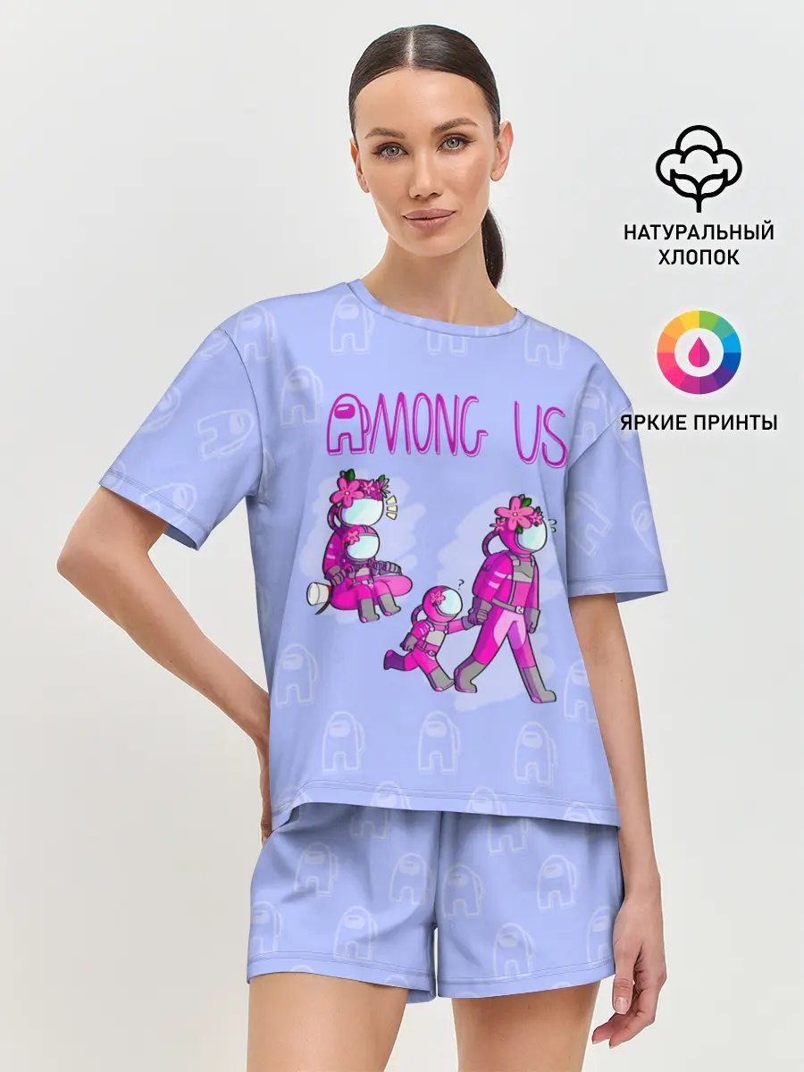 Женская пижама с шортами / Among Us