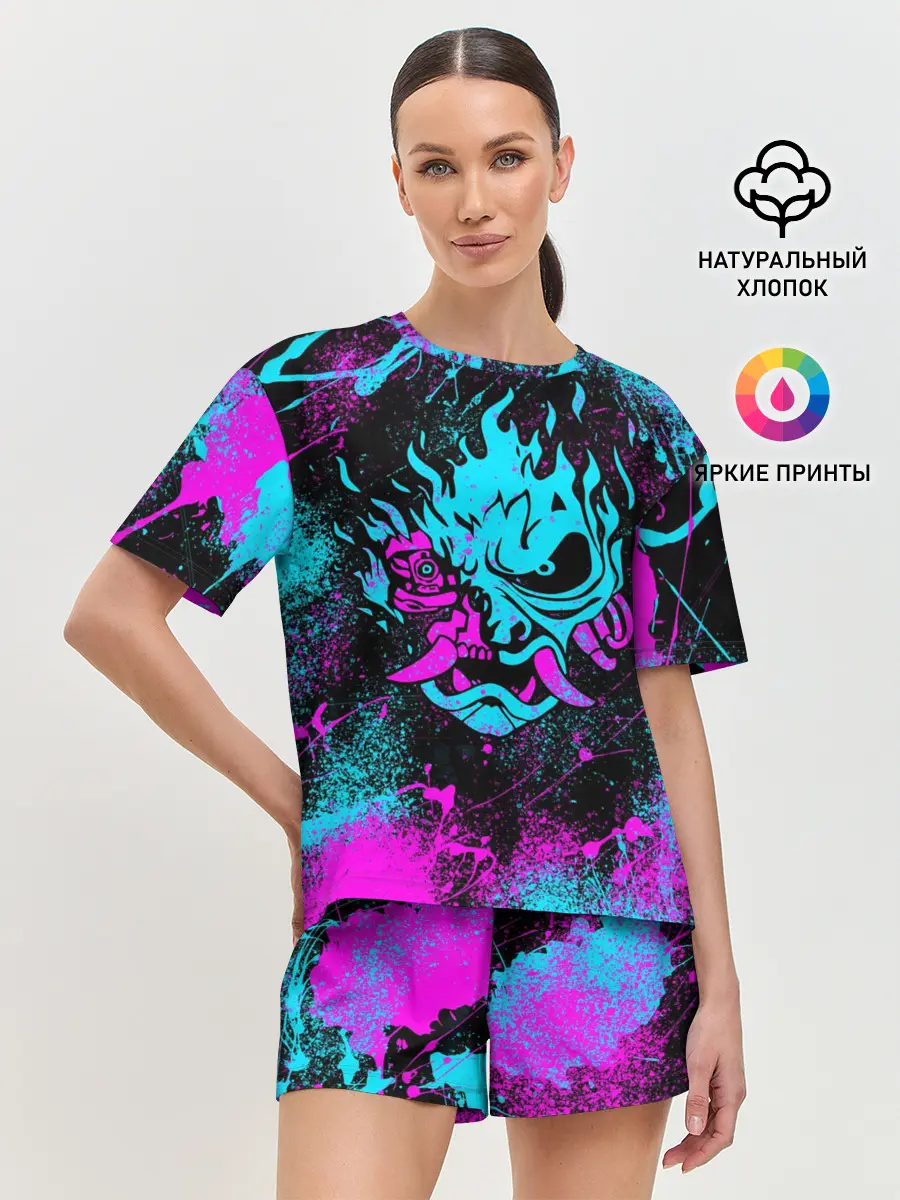 Женская пижама с шортами / NEON SAMURAI | НЕОН САМУРАЙ
