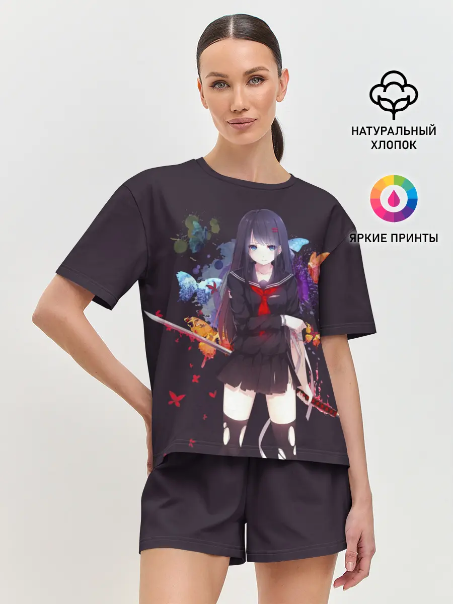 Женская пижама с шортами / Кровавая бабочка